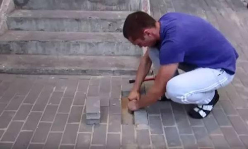 怀孕母狗遭活埋在地下 被好心小哥撬砖救下