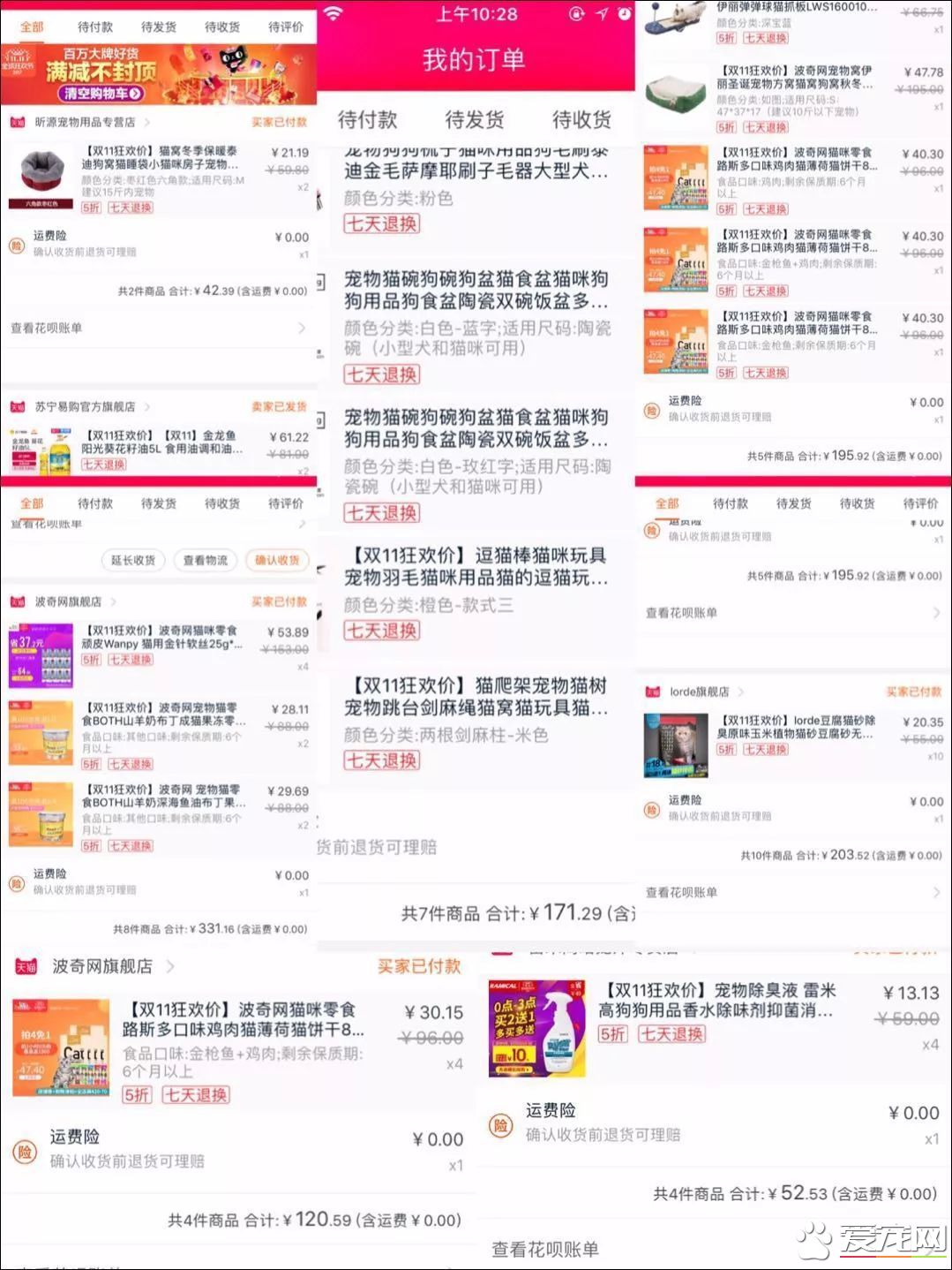 网传猫奴双十一的购物清单  猫奴们都为主子败了多少?