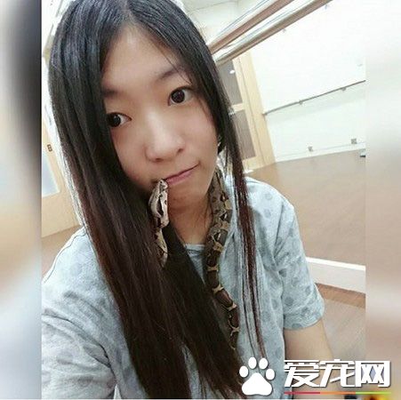 蛇也有亲人的一面 妈妈与蛇一起玩平板超温馨！