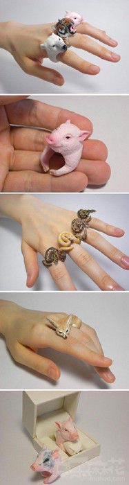 动物树脂指环